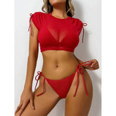SOLID COLOR SEXY BIKINI THREE PIECE SWIMSUIT_CWMW0775