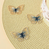 NEW BUTTERFLY PATTERN STRAPPY DOME STRAW HAT_CWAH1435