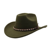 MEN WOMEN ETHNIC WOOL FEDORA JAZZ COWBOY HAT_CWAH04415