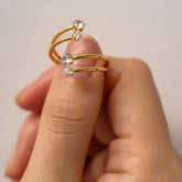 SIDE BY SIDE 4 DIAMOND OPEN RING_CWAJE1387