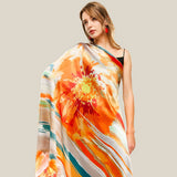 LILY PRINT SILK SCARF GRAFFITI STYLE FOR WOMEN_CWASC0674