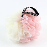 LARGE BATH FLOWER FOAMING NET TWO COLOR BATH POUF_CWMM3334