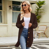 Twisted Floral Solid Color V-Neck Knit Cardigan