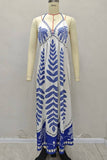 Vacation Style High-Waisted Printed Halter Dress