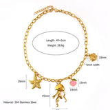 ORIGINAL STEEL OCEAN NECKLACE WITH ENAMEL PENDANT_CWMM8846