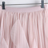 Tulle Skirt Mid-Length High Waist Pleated Skirt_Cwbls0397