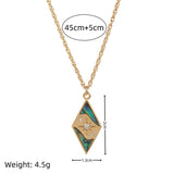STAR MOON PENDANT LONG STATEMENT NECKLACE_CWMM6970
