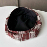 CONTRAST COLOR SIMPLE CHECK BERET_CWAB2906