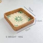 RATTAN COLORFUL SHELL CREATIVE HANDMADE FRUIT PLATE_CWMM4412