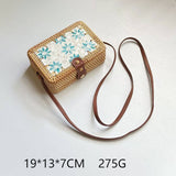 RATTAN WOVEN SMALL SQUAREBAG SHOULDER CROSSBODY BAG_CWMM4544