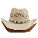 OUTDOOR BREATHABLE WESTERN COWBOY STRAW HAT_CWAH1193