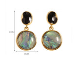 SIMPLE ABALONE EARRINGS SILVER NEEDLE EARRINGS_CWMM4289