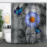 FLOWER WATERPROOF BATHROOM SHOWER CURTAIN_CWMM1798