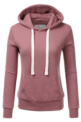 Solid Color Long Sleeved Hoodie_Awohol189