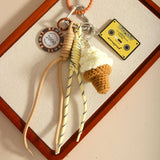 CREATIVE ICE CREAM KEYCHAIN WITH BRAIDED CORD_CWMM7647