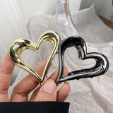 BRIGHT SURFACE HEART SHAPED METAL MINI HAIRPIN_CWAHA0726