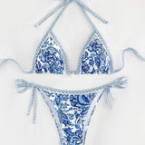 PAISLEY PRINT BIKINI SET TIE SIDE SWIMSUIT_CWMW0918