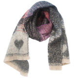 HEART PATTERN CIRCLE YARN SCARF WOMENS WRAP_CWASC0861