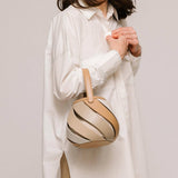 CYLINDRICAL CONTRASTING COLOR PATCHWORK BUCKET BAG_CWAB1929