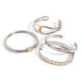 CLASSIC TWO TONE DOUBLE RING BANGLE 18K GOLD_CWAJE4823