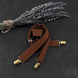 RETRO STRIPED BRONZE Y SHAPED ELASTIC STRAPS_CWMM1108