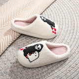HALLOWEEN SKULL GHOST EMBROIDERY COTTON SLIPPERS_CWSHS0853