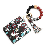 Western Bull Card Wallet With Beaded Keychain_Cwab4948