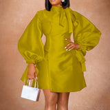 FASHIONABLE DRESS WITH PUFF SLEEVES AND WAIST_CWDSD6141