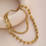 DOUBLE U SHAPED STAINLESS STEEL NECKLACE_CWMM3591