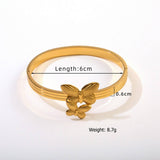 18K DOUBLE LAYER BUTTERFLY STAINLESS BRACELET_CWAJE4608