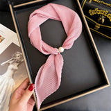 Ivory Crinkle Pearl Magnetic Silk Scarf_Cwasc03937