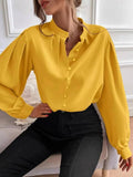 Solid-Color Long-Sleeved Single-Breasted Shirt