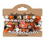 Halloween Pumpkin Ghost Beaded Bracelet_Cwaje05718