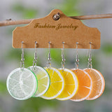 CREATIVE SWEET FRUIT LEMON PENDANT EARRINGS_CWAJE2010