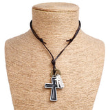 BLACK OIL DRIP PERSONALITY LONG COWHIDE NECKLACE_CWMM4594