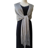 FASHIONABLE GOLD AND SILVER SILK SHAWL_CWASC1091