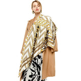 LEOPARD CHAIN TWILL SQUARE SCARF SPRING WRAP_CWASC0668