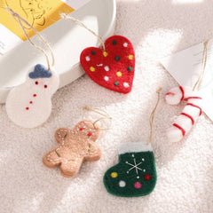 Wool Felt Santa Claus Christmas Ornament Set_Cwmm9909