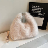 Winter Faux Fox Fur Plush Shoulder Crossbody Bag_Cwab3976