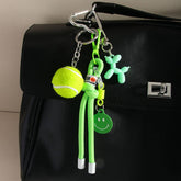 COLORFUL TENNIS SMILEY BALLOON DOG KEYCHAIN_CWMM7737