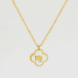 SHELL FOUR LEAF CLOVER CONSTELLATION NECKLACE_CWAJE0688