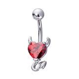 DEVIL HEART ZIRCON BELLY BUTTON PIERCING RING_CWMM9229