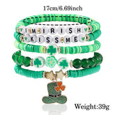 ST PATRICKS DAY LUCKY CLOVER CHARM BRACELET SET_CWMM3507