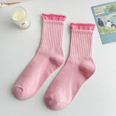 Women Pair Breathable Hemmed Socks_Cwms0303