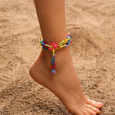 BOHO DOUBLE LAYER ANKLET HANDMADE CHAIN_CWMM6362