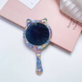ACETATE CAT SHAPED PORTABLE MAKEUP MIRROR_CWMM6394