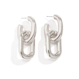 METAL WIND CIRCULAR RING THICK CHAIN EARRINGS_CWAJE1153