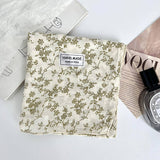 Floral Cotton Linen Square Scarf For Women_Cwasc1413