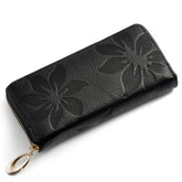 EMBOSSED LEATHER LONG WALLET FOR WOMEN_CUAB00363