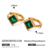 18K GOLD TITANIUM STEEL ZIRCON HIGH END EARRINGS_CWASC1677